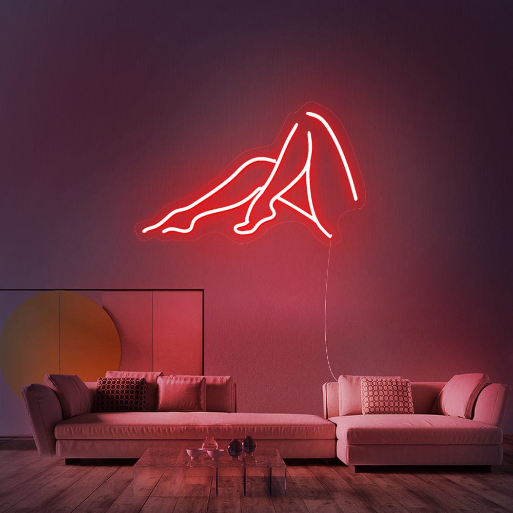 Female Legs Silhouette Neon Sign
