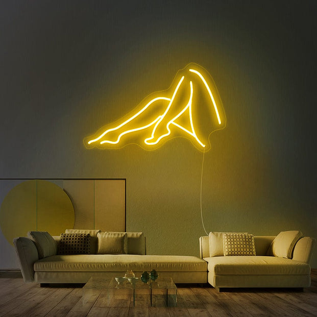 Female Legs Silhouette Neon Sign