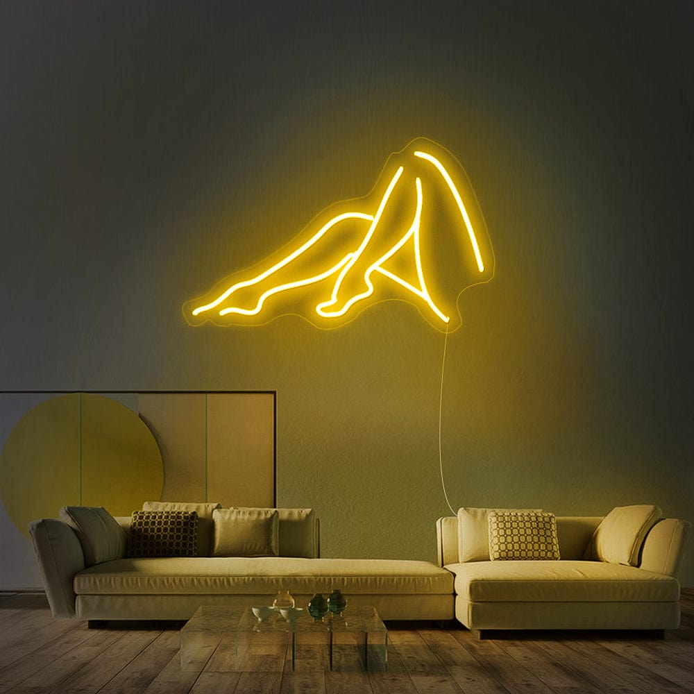 Female Legs Silhouette Neon Sign