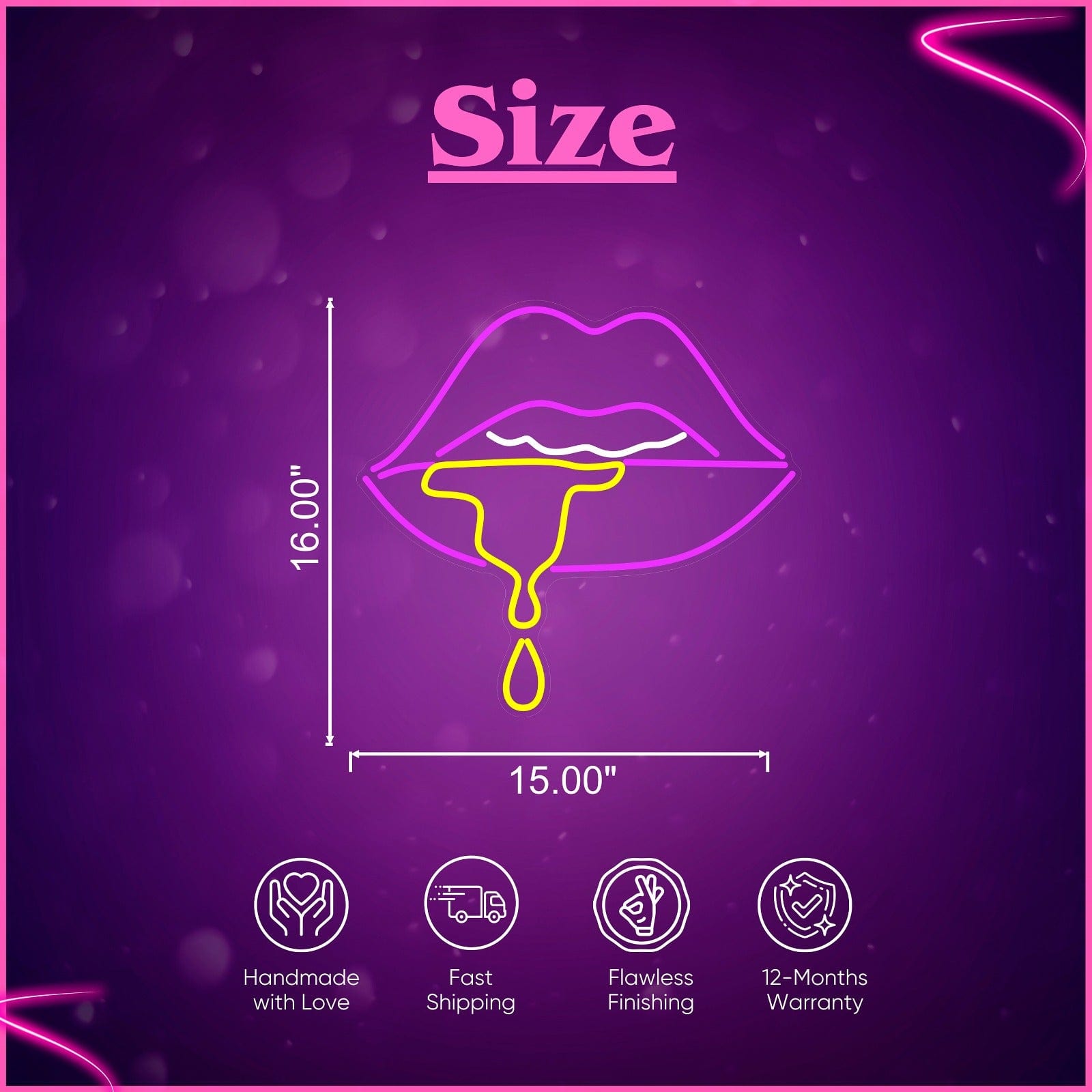 Led Neon Lips Art SIgn Lets Neon