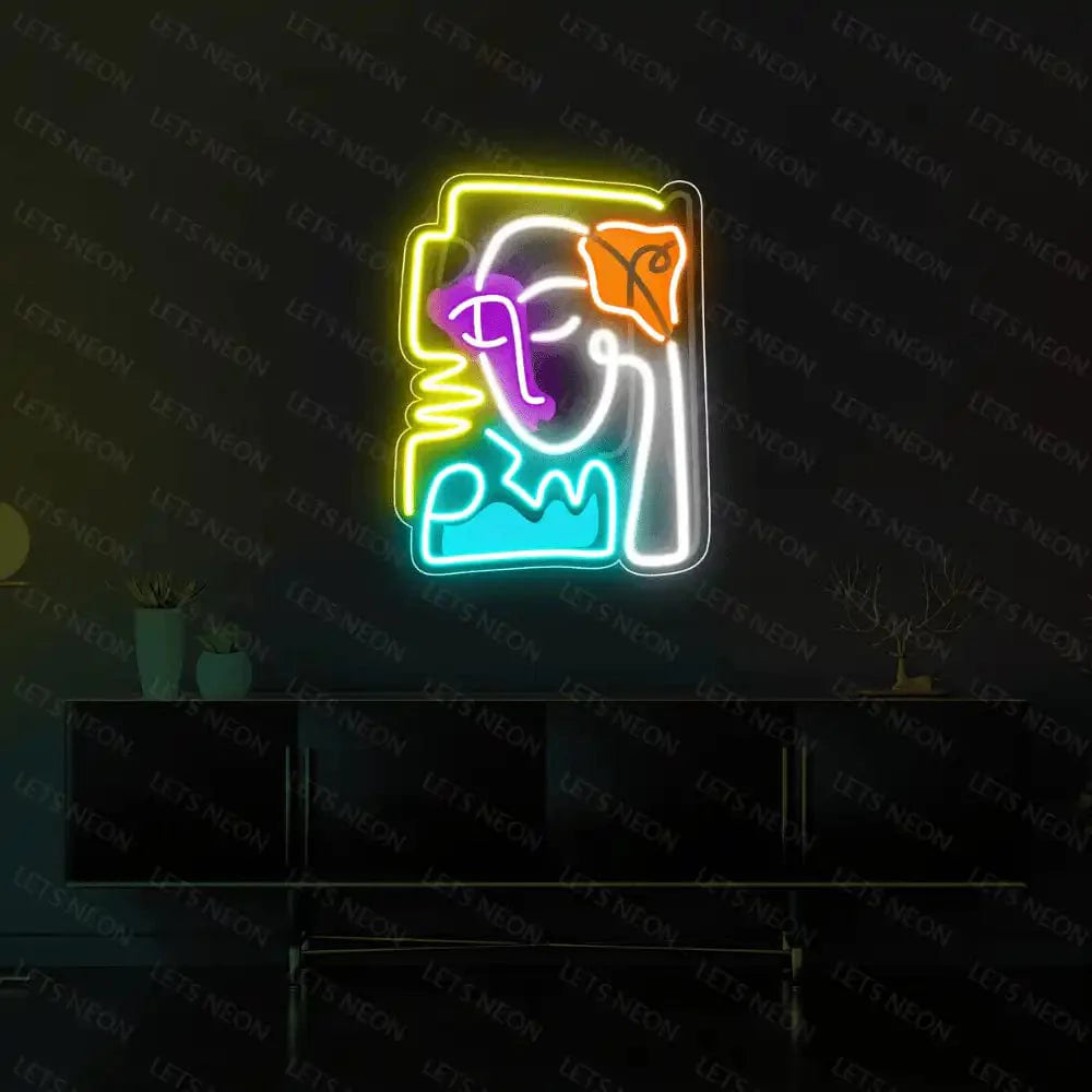 Abstract Face UV Neon Sign Lets Neon
