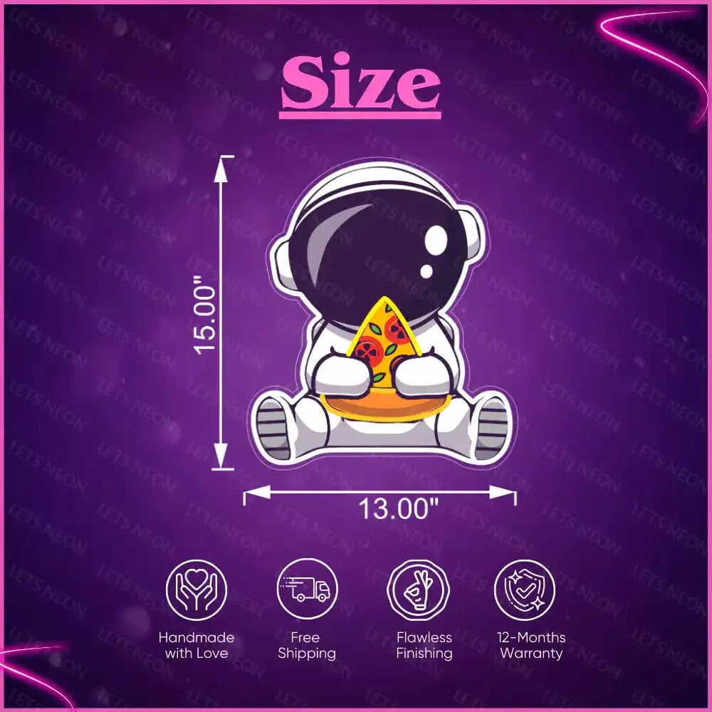 Astronaut Eating Pizza UV Neon Sign Lets Neon