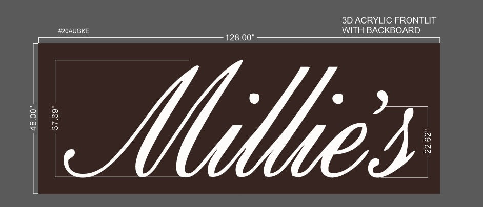 Custom Frontlit signs with backboard (Quantity 3) 50% payment