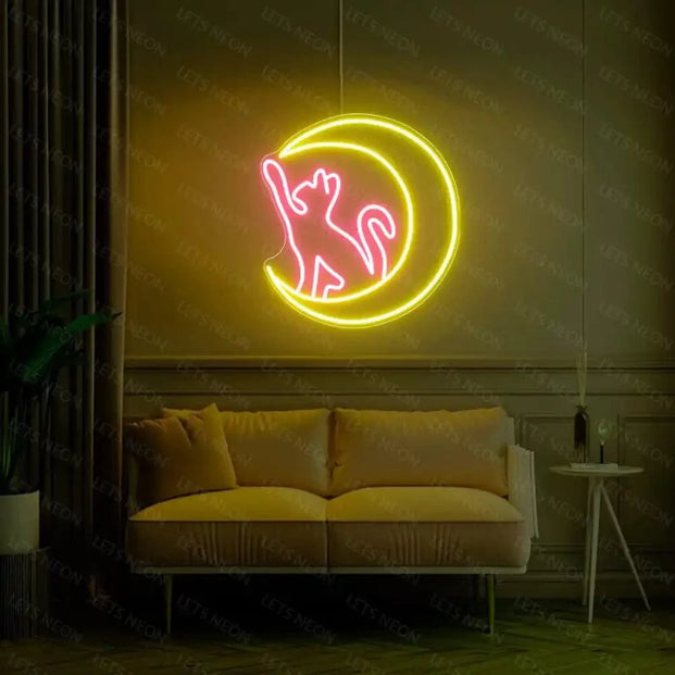 Cat In Moon Neon Sign Lets Neon