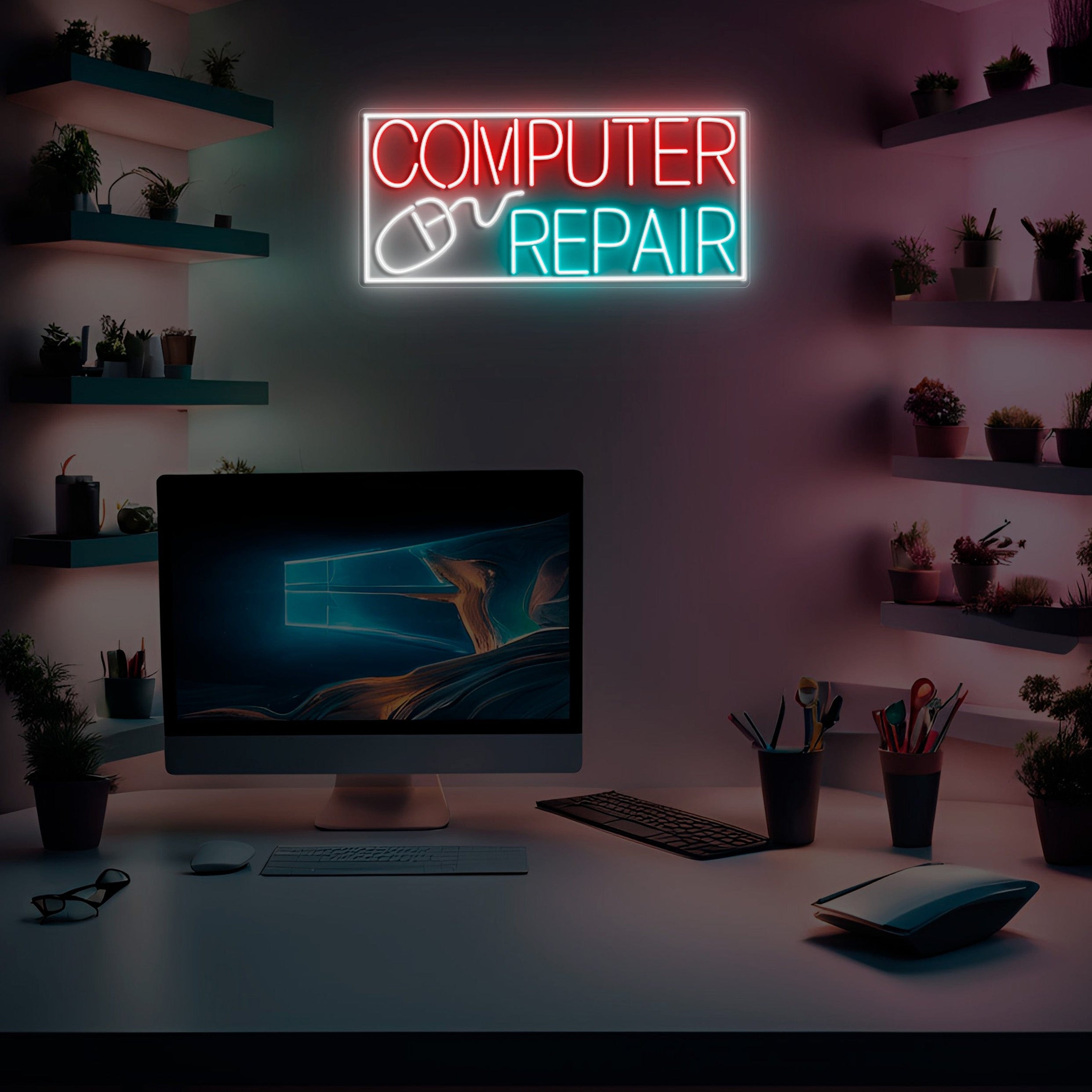 Computer Repair Neon Sign Lets Neon