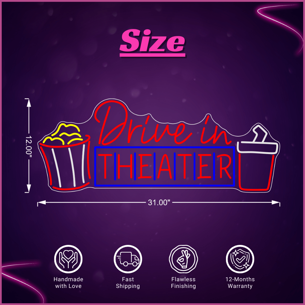 Drive In Theatre Neon sign Lets Neon
