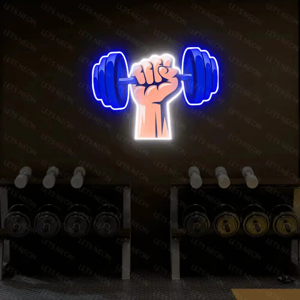 Dumbell UV Neon Sign Lets Neon