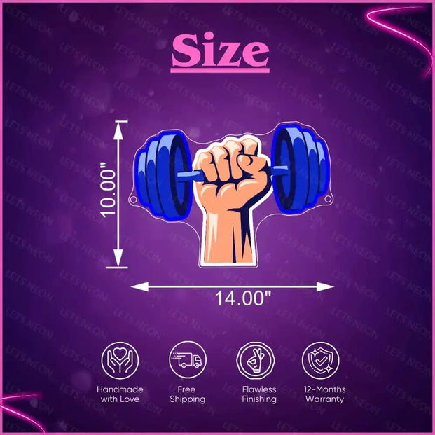 Dumbell UV Neon Sign Lets Neon