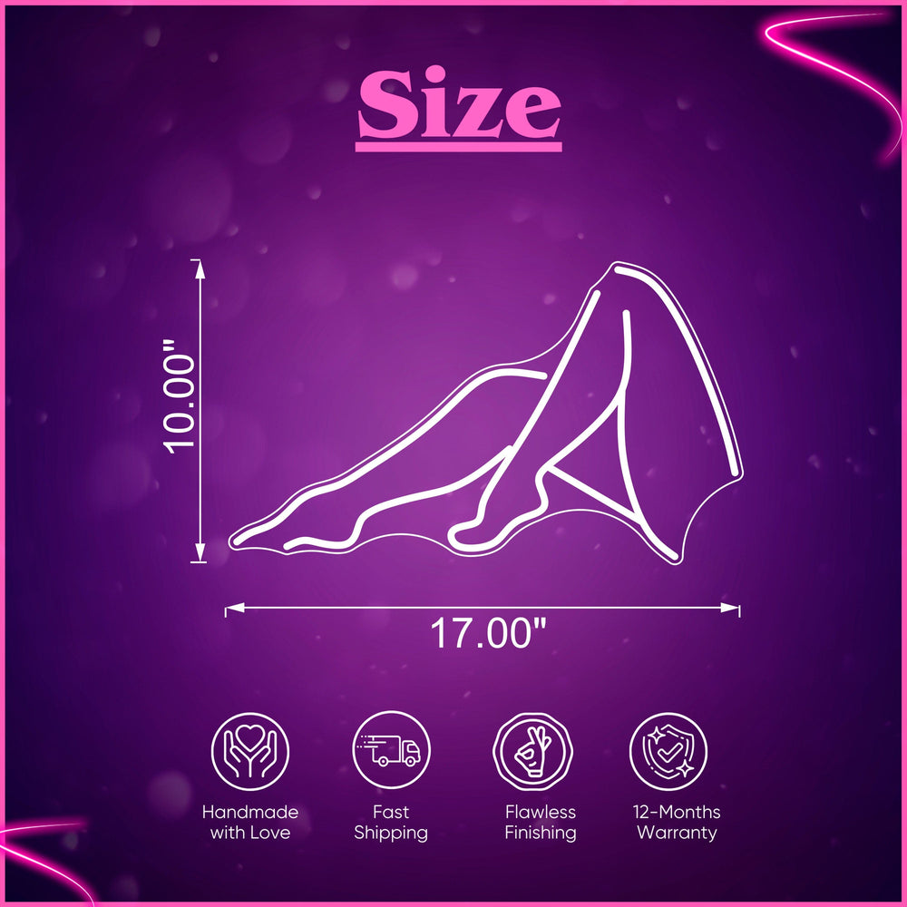 Female Legs Silhouette Neon Sign