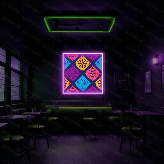 Fine Geometric Art UV Neon Sign Lets Neon