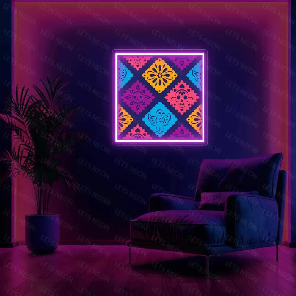 Fine Geometric Art UV Neon Sign Lets Neon