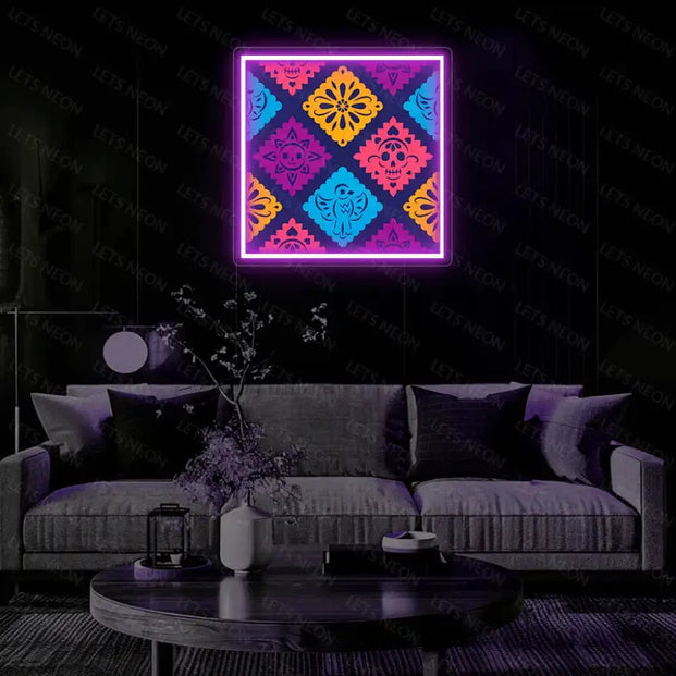 Fine Geometric Art UV Neon Sign Lets Neon