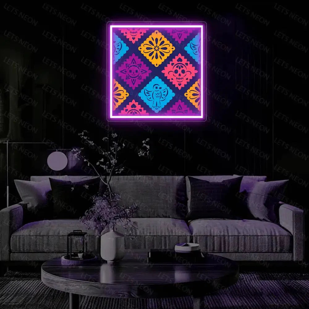 Fine Geometric Art UV Neon Sign Lets Neon