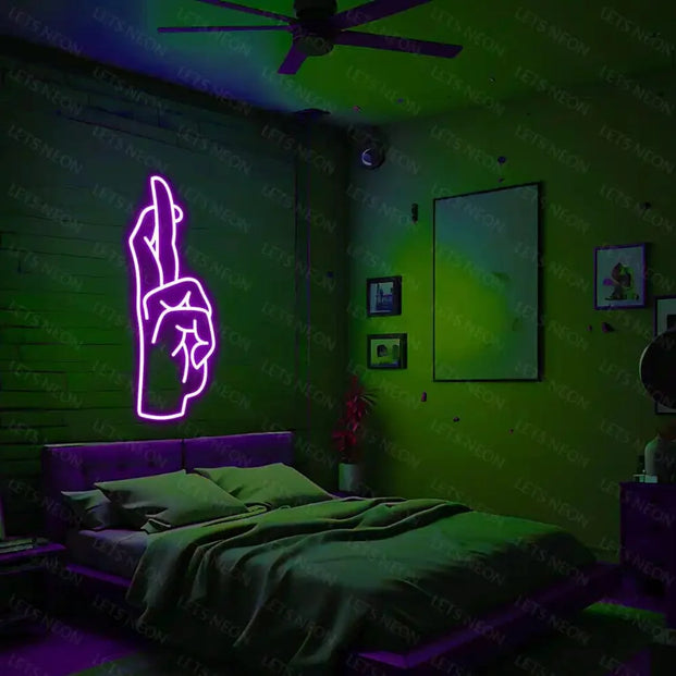 Fingers Crossed Neon Sign Lets Neon