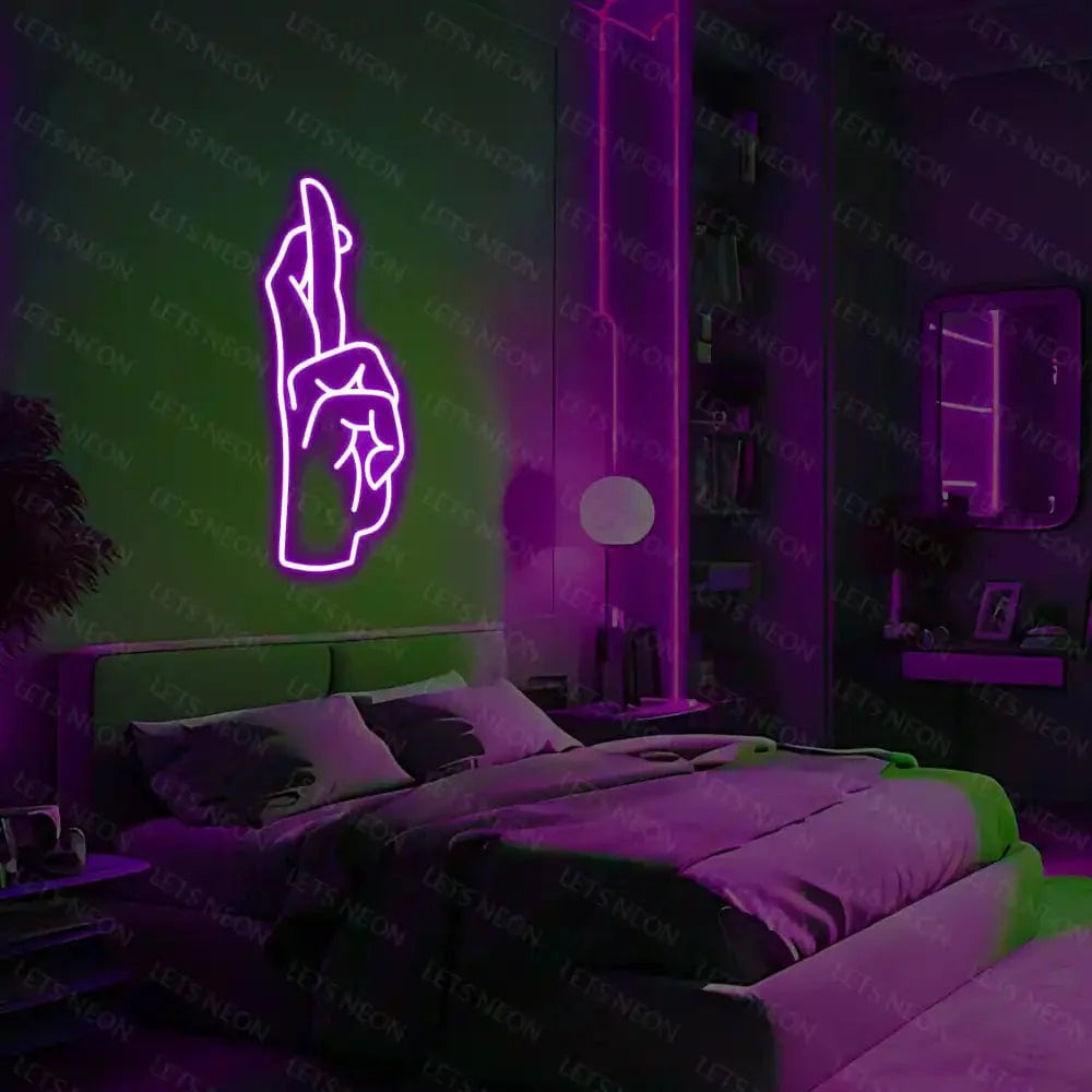 Fingers Crossed Neon Sign Lets Neon