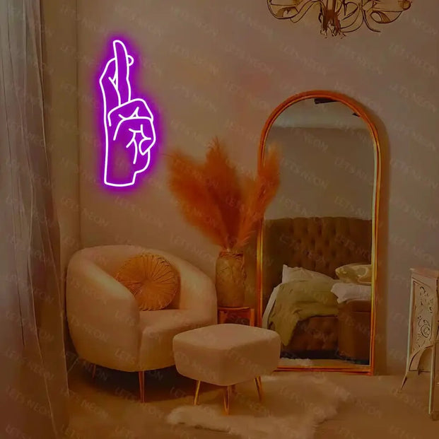 Fingers Crossed Neon Sign Lets Neon