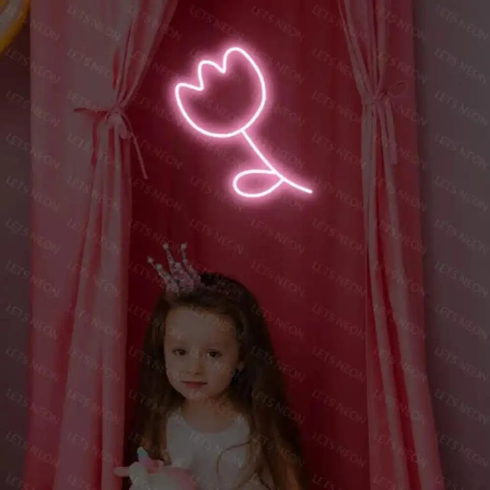 Flower Neon Sign - Illuminate Your Space with Floral Elegance! Lets Neon