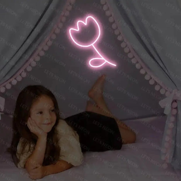 Flower Neon Sign - Illuminate Your Space with Floral Elegance! Lets Neon