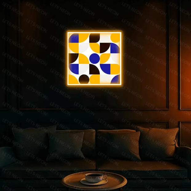 Geometric Pattern UV Neon Sign Lets Neon