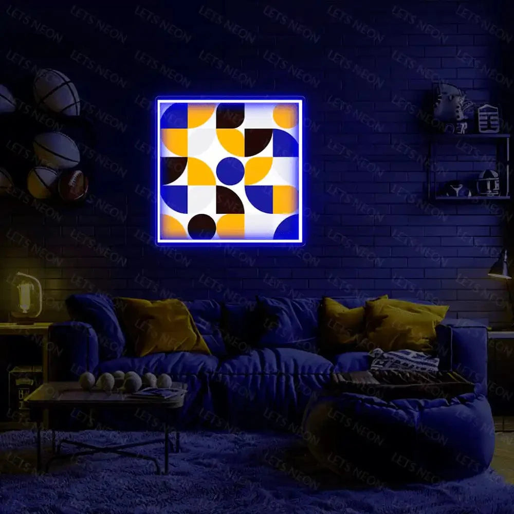 Geometric Pattern UV Neon Sign Lets Neon