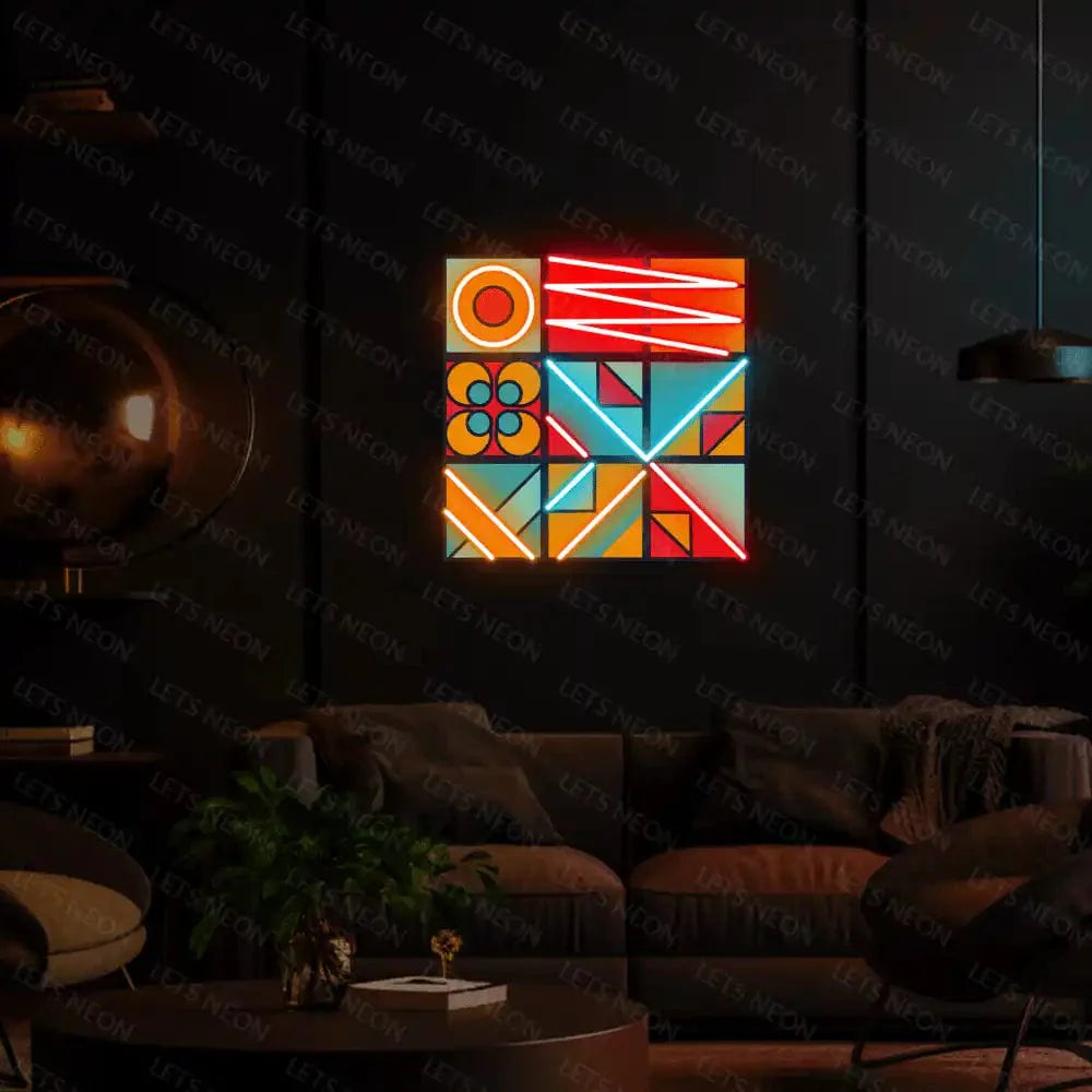 Geometric Shapes UV Neon Sign Lets Neon