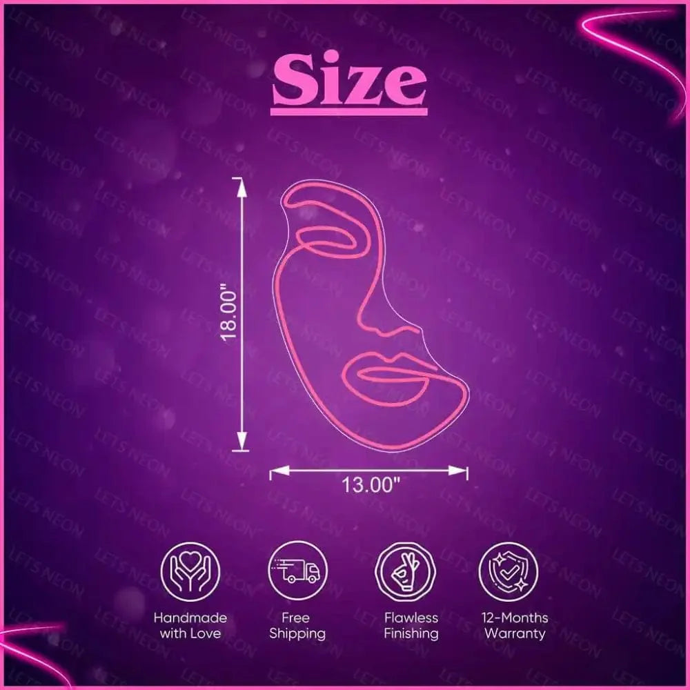 Half Face Neon Sign Lets Neon