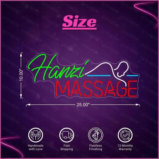 Hanzi Massage Neon Sign Lets Neon