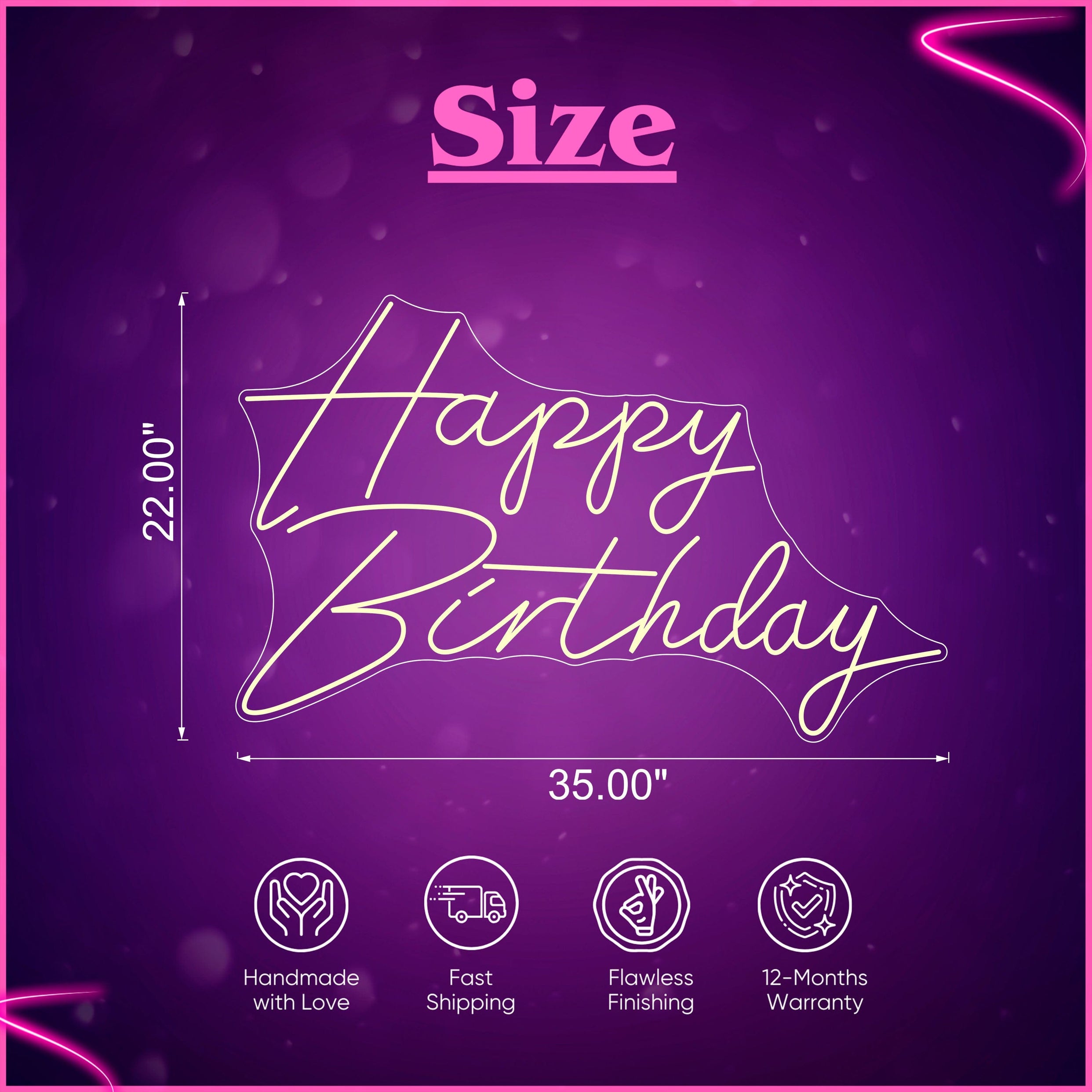 Happy Birthday Neon Sign