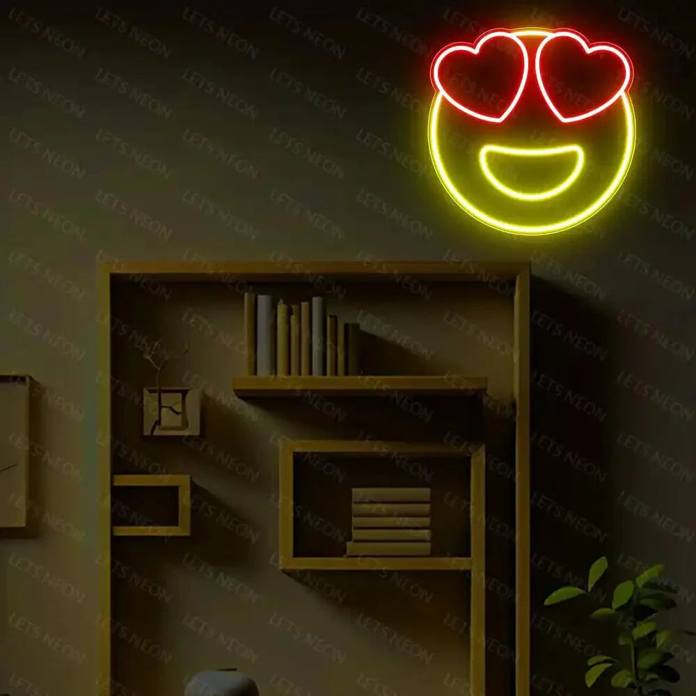 Heart Eye Emoji Neon Sign Lets Neon