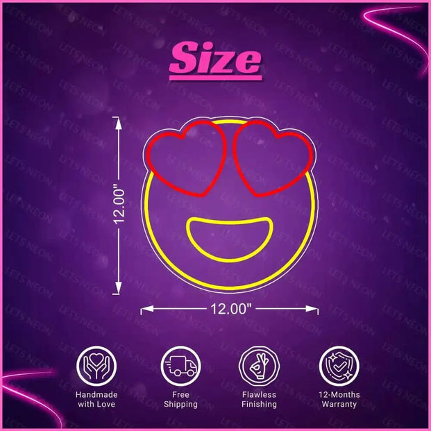 Heart Eye Emoji Neon Sign Lets Neon