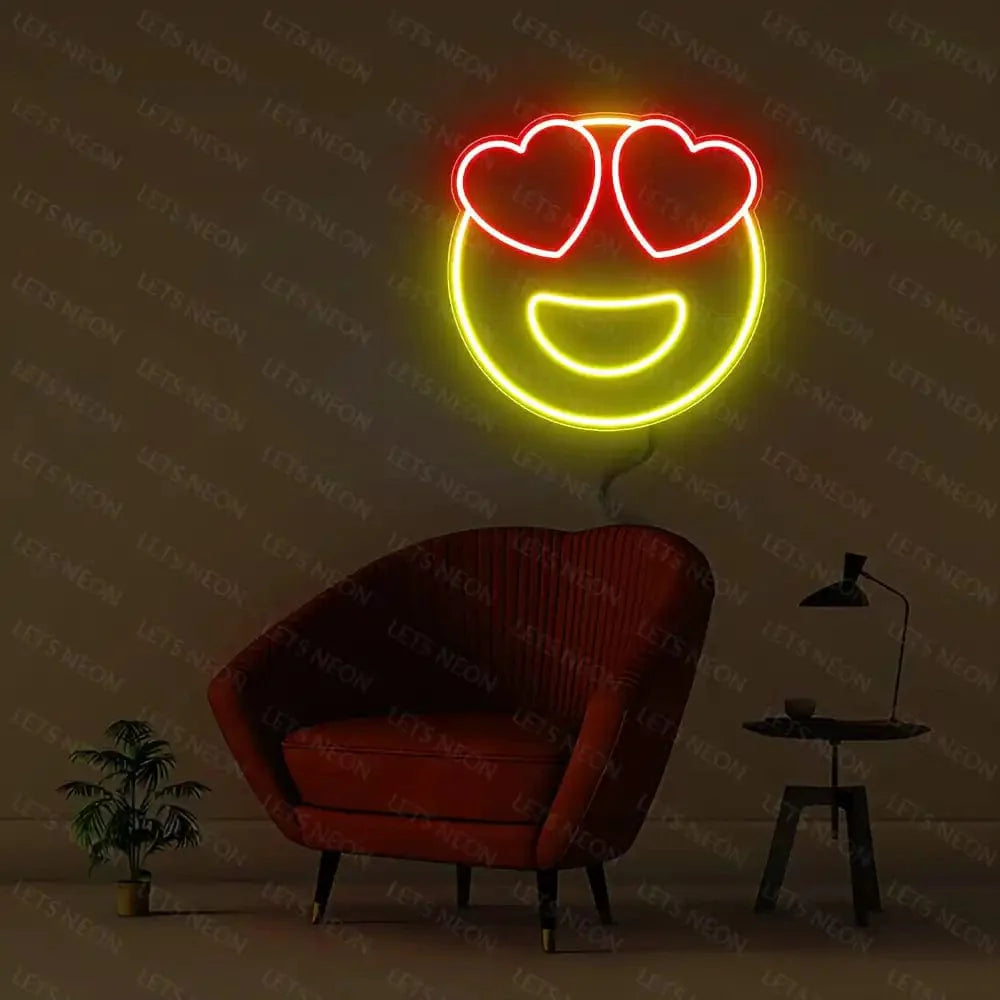 Heart Eye Emoji Neon Sign Lets Neon
