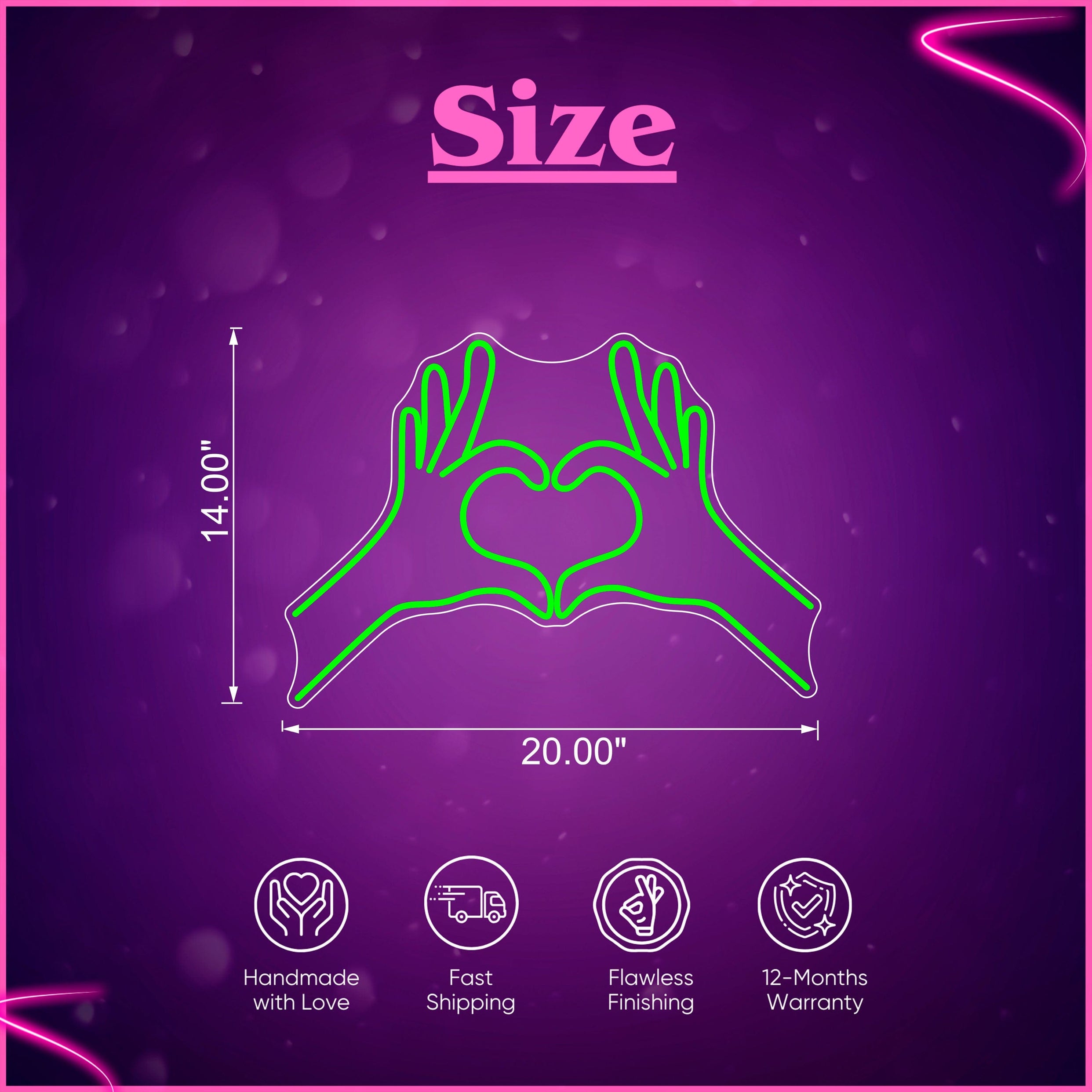 Heart Hand Neon Sign