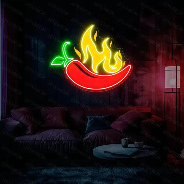 Hot Chilli UV Neon Sign Lets Neon