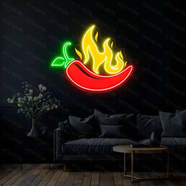 Hot Chilli UV Neon Sign Lets Neon