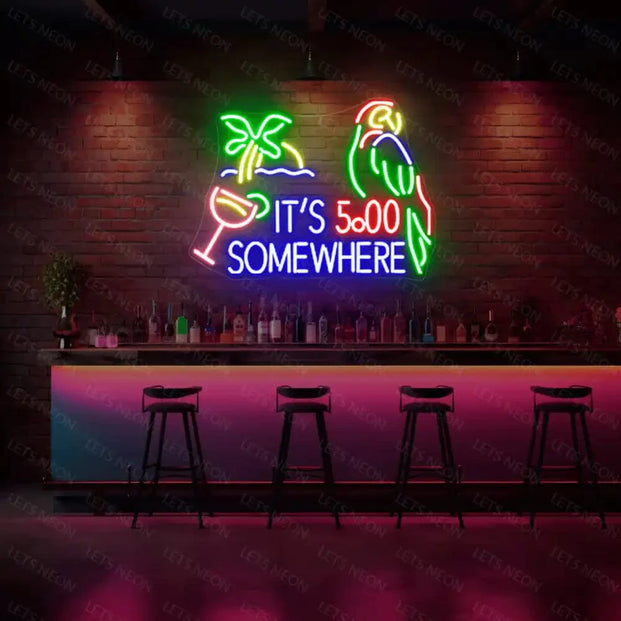 It's 5 O'clock Somewhere Neon Sign Lets Neon