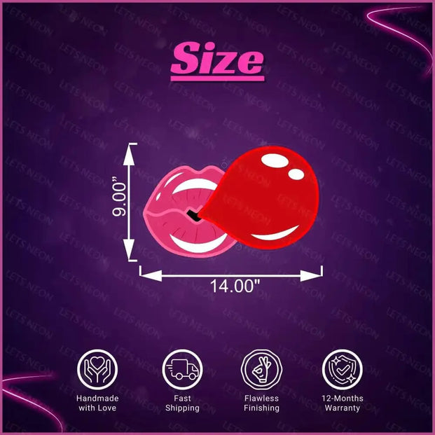Lip Bubblegum UV Neon Sign Lets Neon