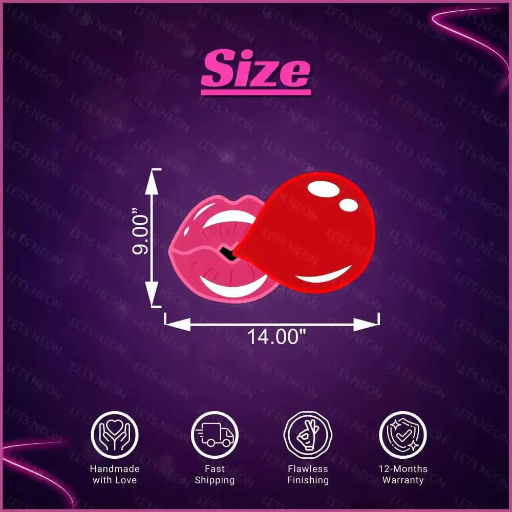 Lip Bubblegum UV Neon Sign Lets Neon