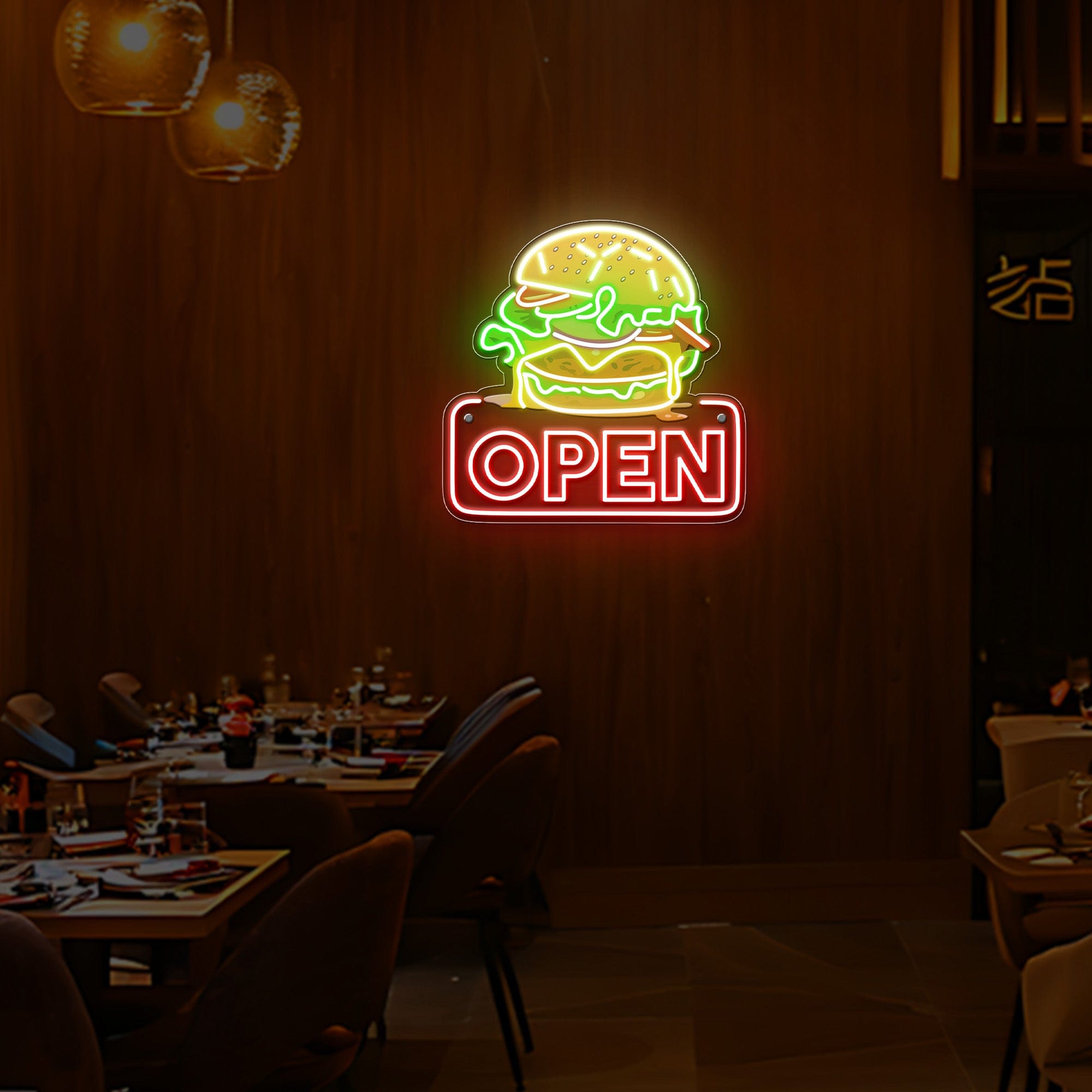 Burger Open Neon Sign Lets Neon