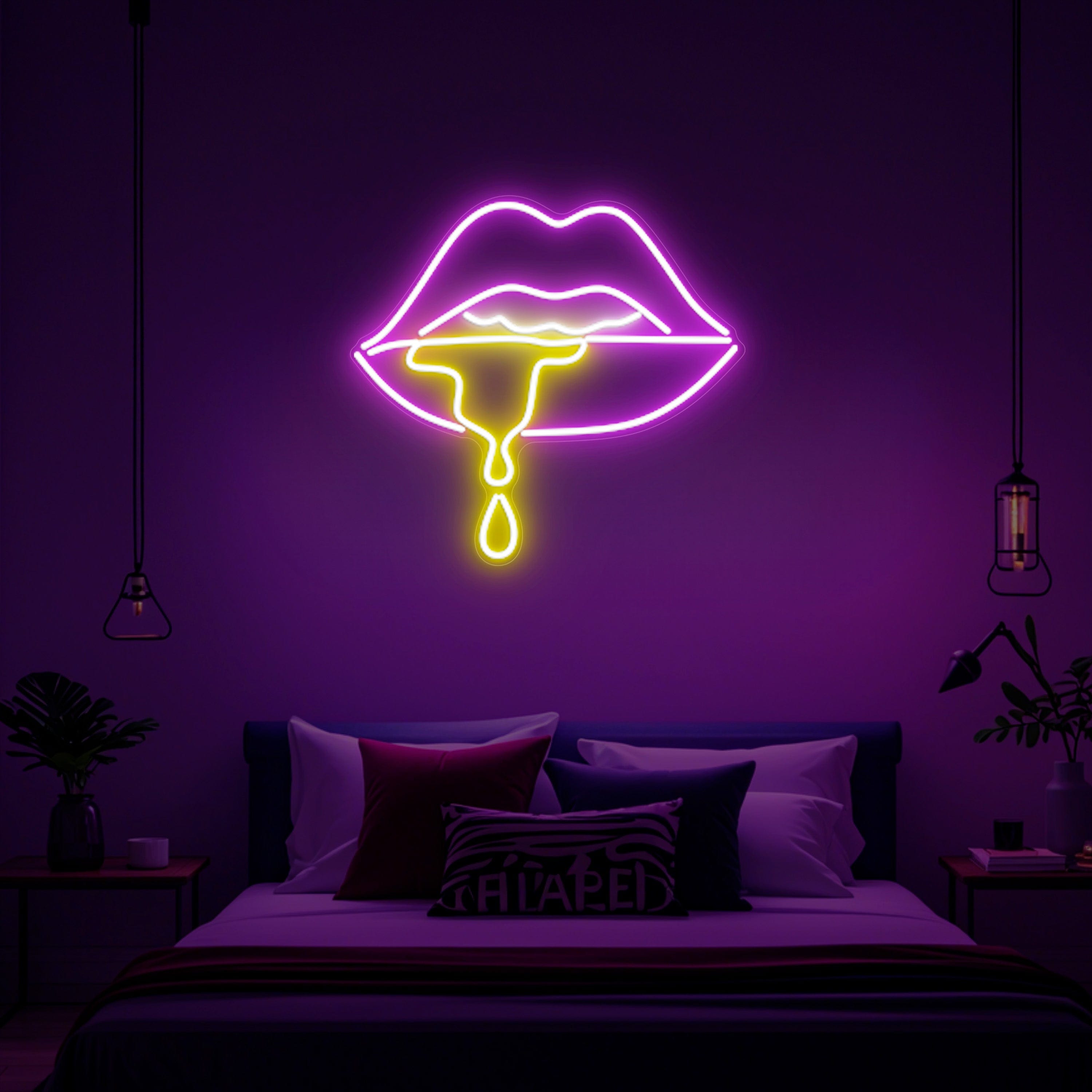 Led Neon Lips Art SIgn Lets Neon