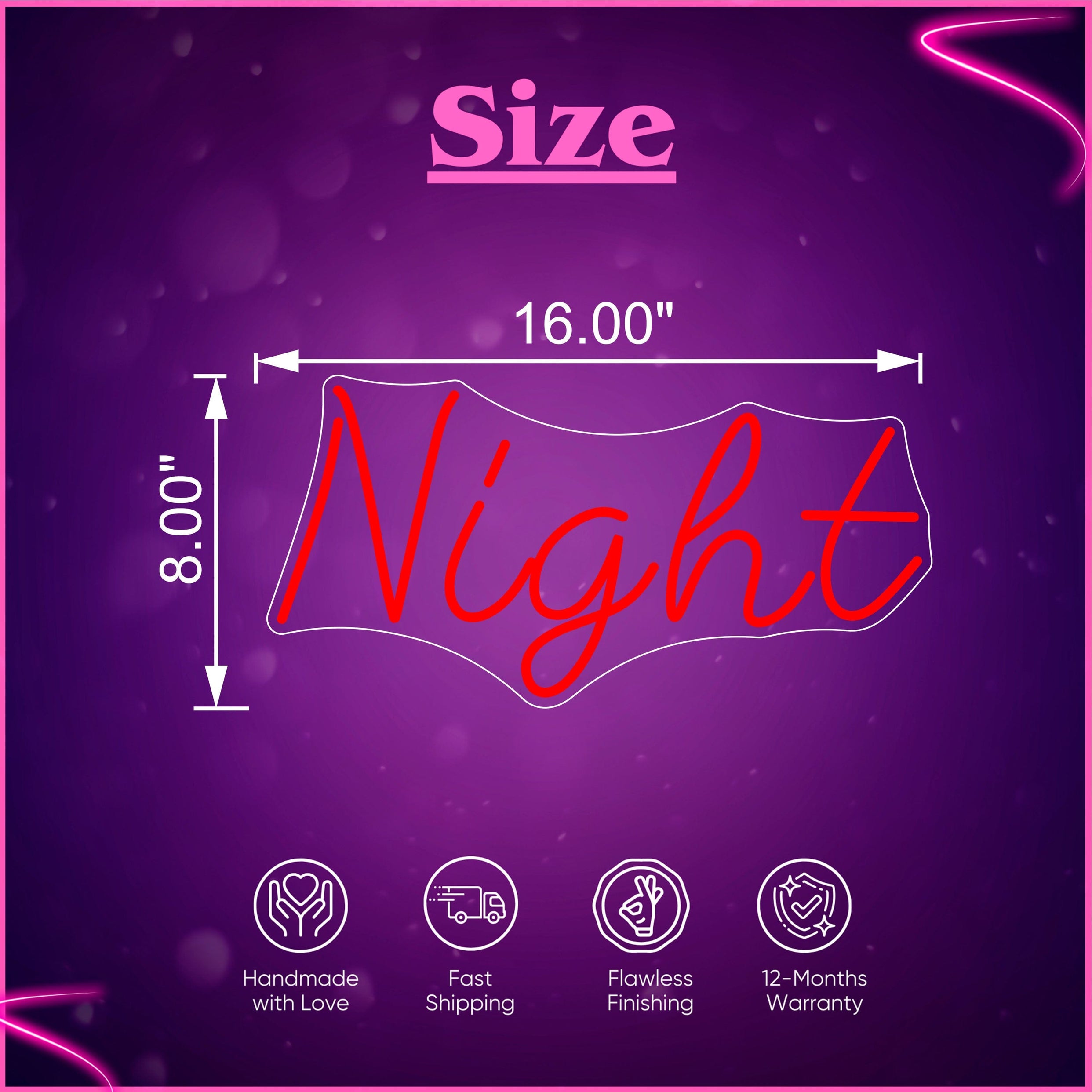 Word Night Neon Sign Lets Neon