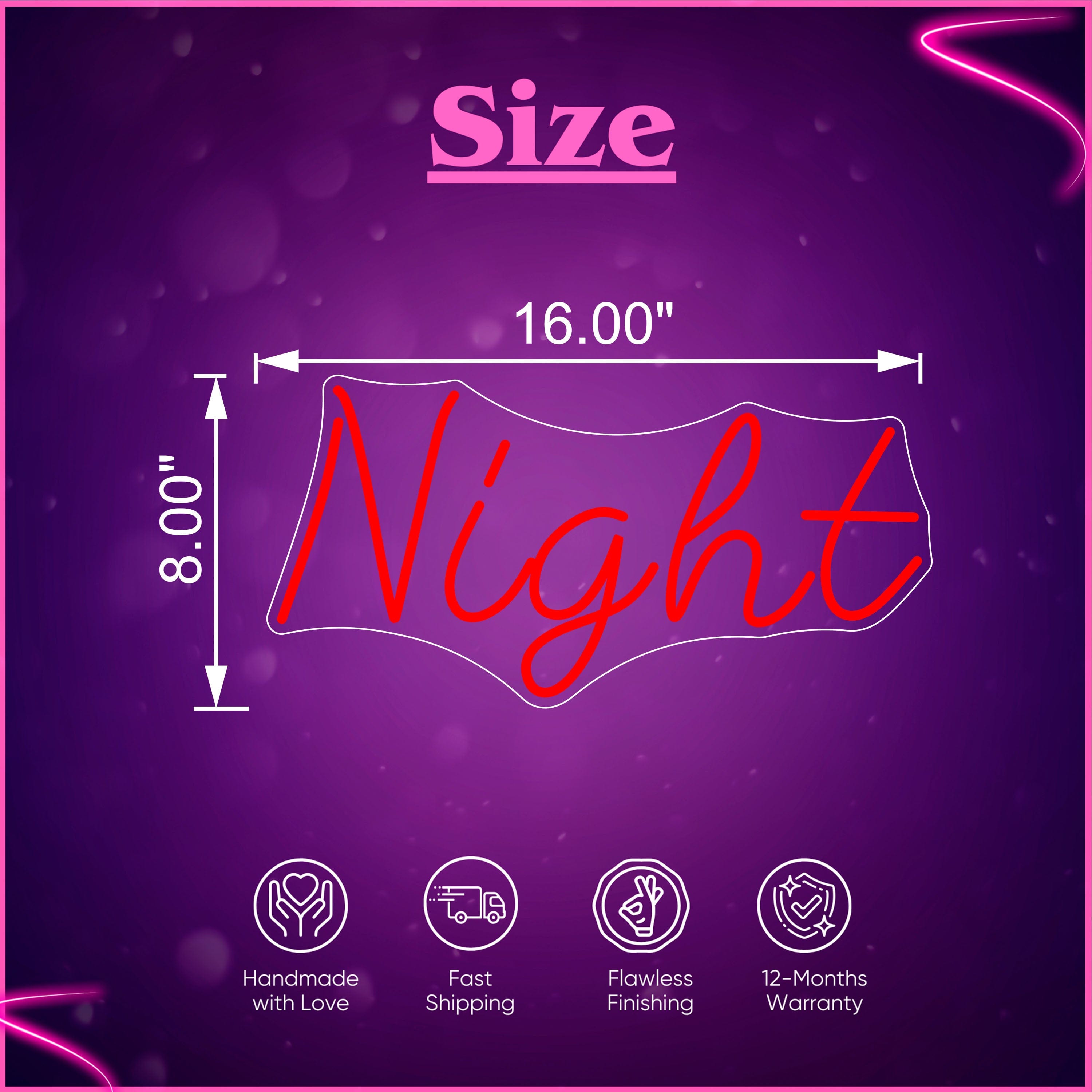 Word Night Neon Sign Lets Neon