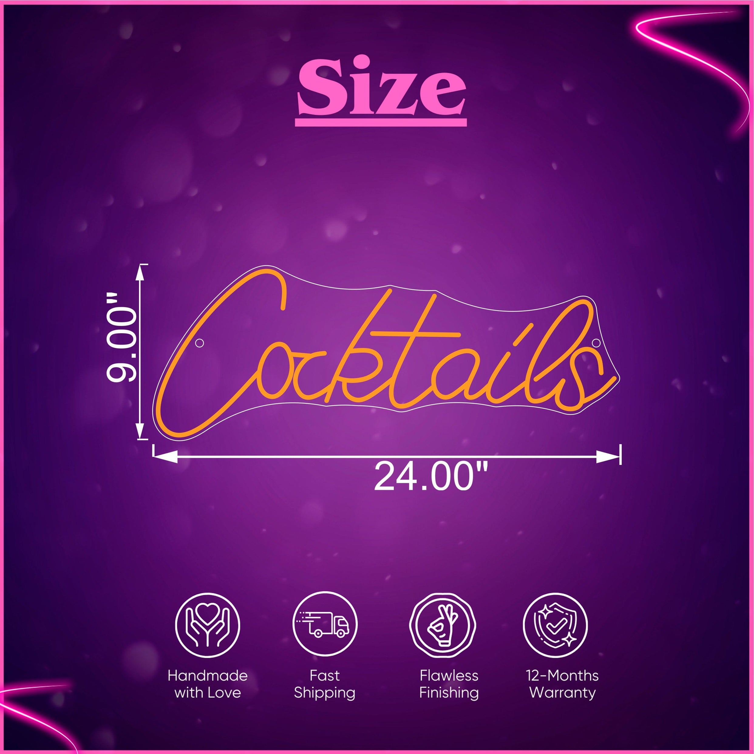 Cocktails Neon Sign Lets Neon