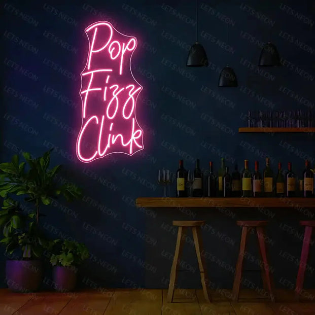 Pop Fizz Clink Neon Sign Lets Neon