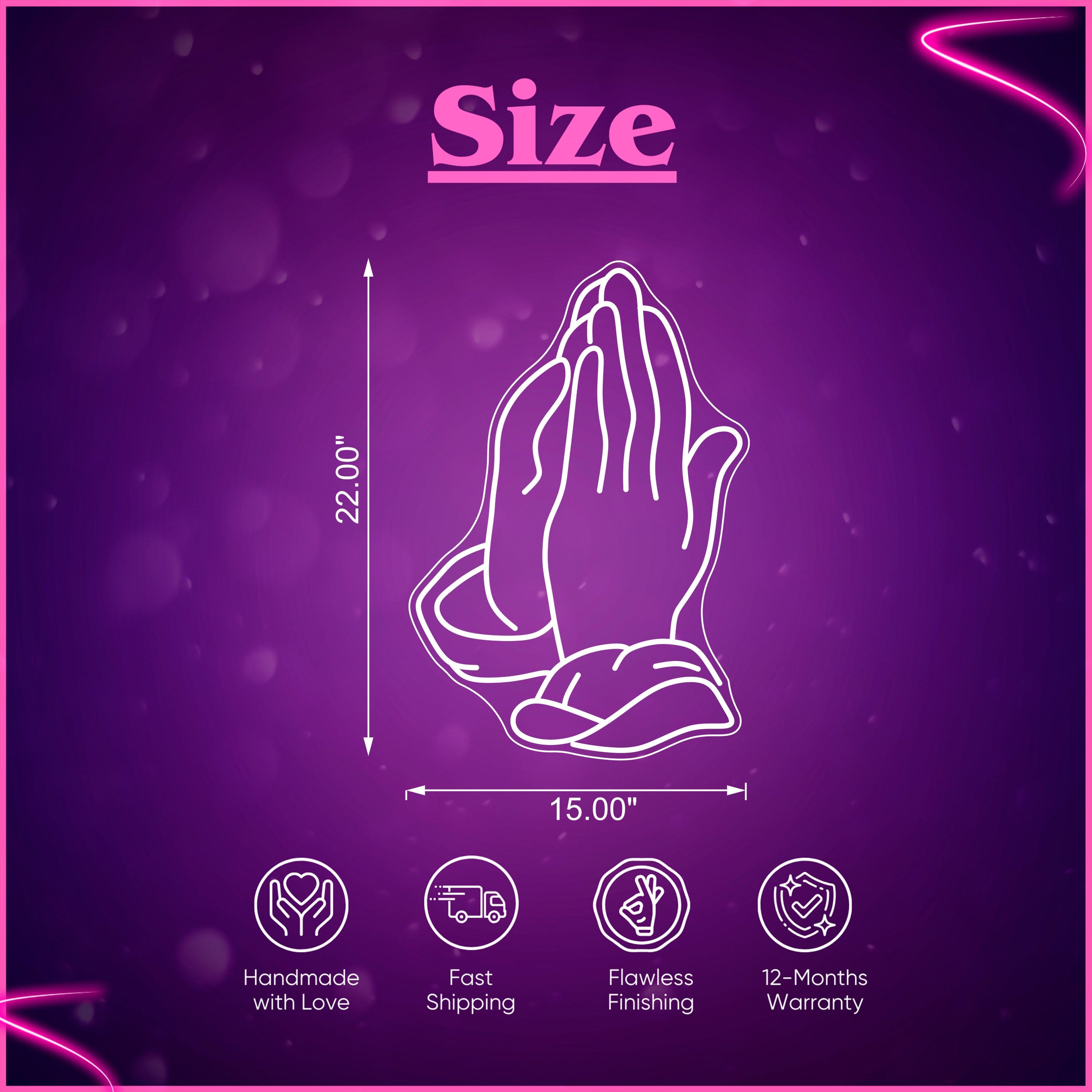 Praying Hands Neon Sign