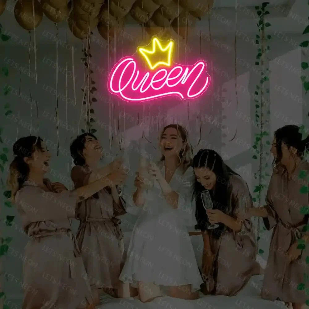Queen With Crown Neon Sign | Enhance Your Space Decor Lets Neon