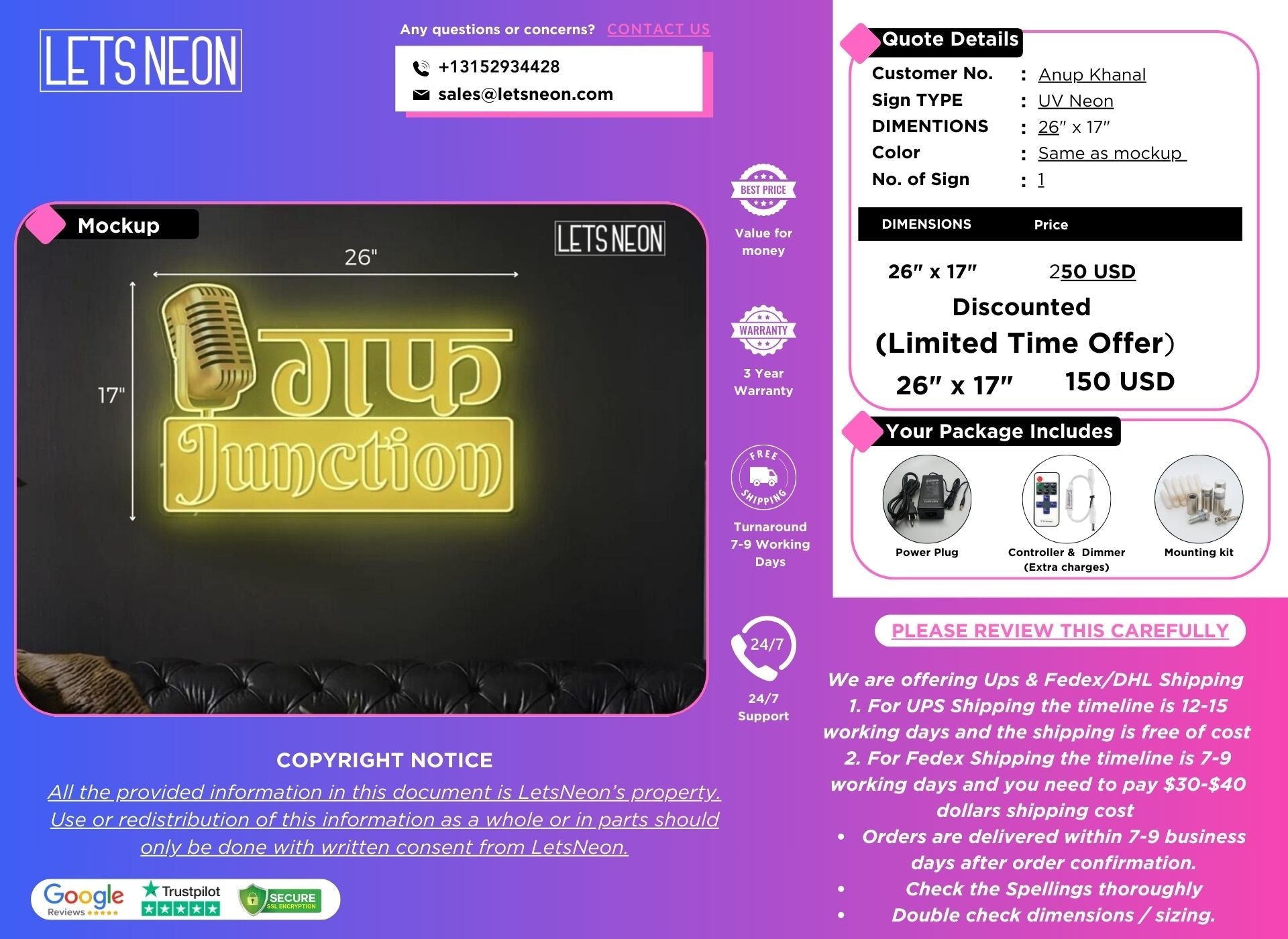 Custom Acrylic sign for Anup Khanal