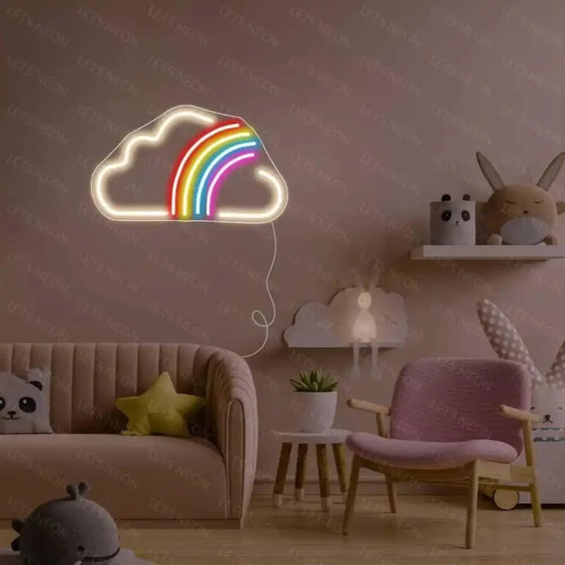 Rainbow Cloud Neon Sign - Kids Room Decor Lets Neon