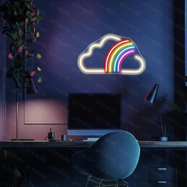 Rainbow Cloud Neon Sign - Kids Room Decor Lets Neon
