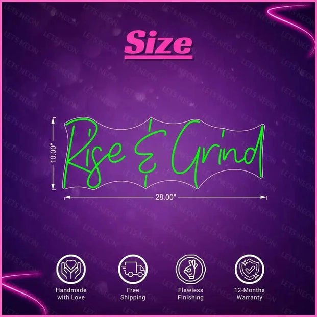 Rise And Grind Neon Sign Lets Neon