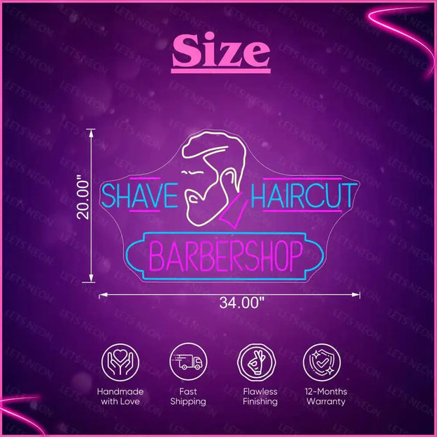 Shave & Haircut Barber Shop Lets Neon